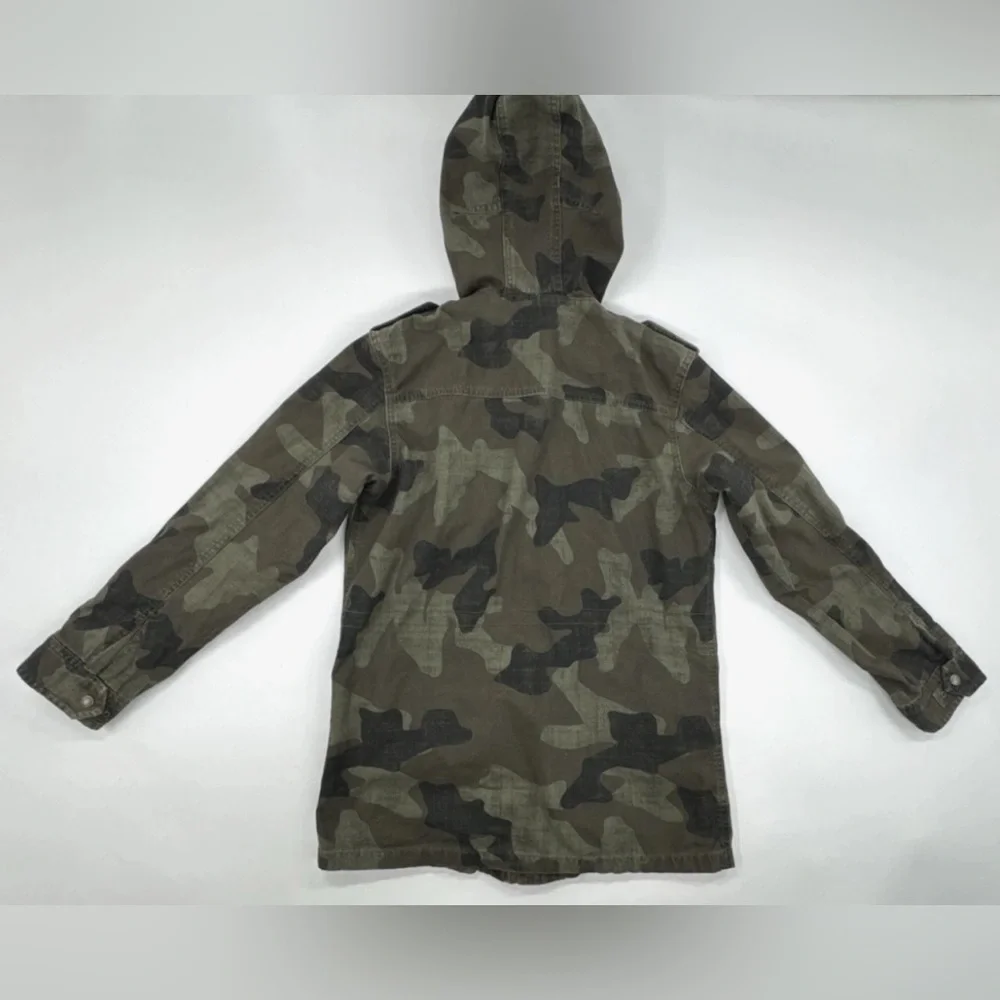 GAP Field Army Jacket Youth XXL 14 16 Camo Anorak Hooded Military Lined Canvas